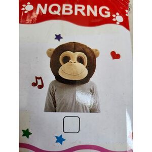 NQBRNG Plush Monkey Head Mask – Halloween Costume